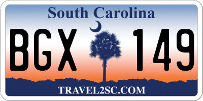 SC license plate BGX149