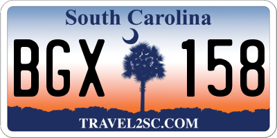 SC license plate BGX158