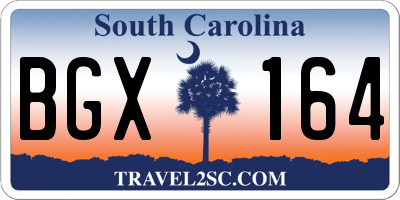 SC license plate BGX164