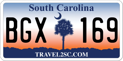 SC license plate BGX169