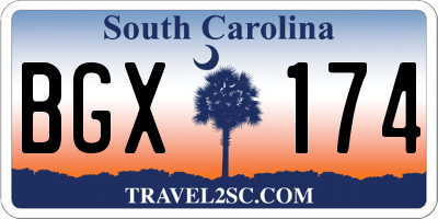 SC license plate BGX174