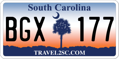 SC license plate BGX177