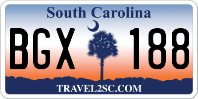 SC license plate BGX188