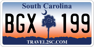 SC license plate BGX199