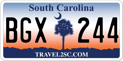 SC license plate BGX244