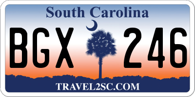 SC license plate BGX246