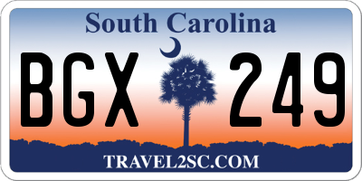 SC license plate BGX249