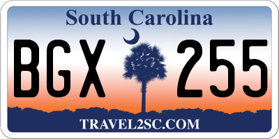 SC license plate BGX255