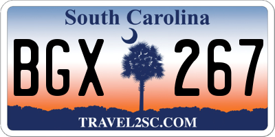 SC license plate BGX267