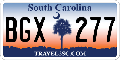 SC license plate BGX277