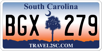 SC license plate BGX279
