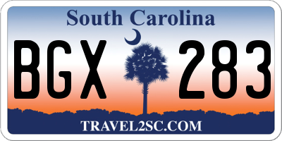 SC license plate BGX283