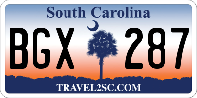 SC license plate BGX287