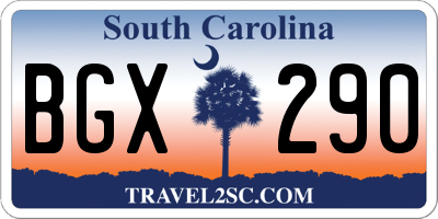 SC license plate BGX290