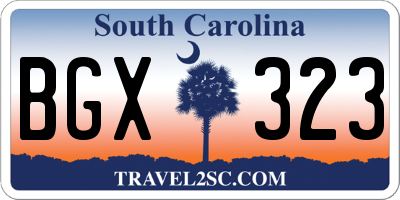 SC license plate BGX323