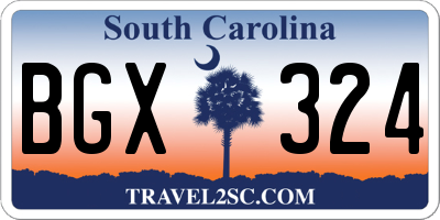 SC license plate BGX324