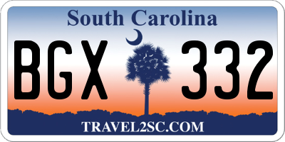 SC license plate BGX332