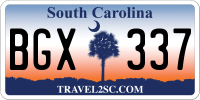 SC license plate BGX337