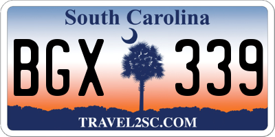 SC license plate BGX339
