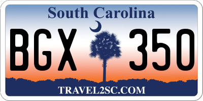 SC license plate BGX350
