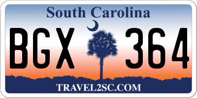 SC license plate BGX364