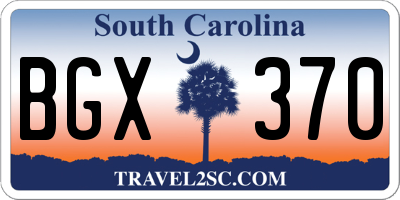 SC license plate BGX370