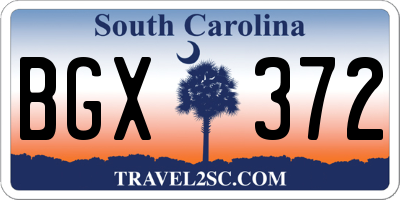 SC license plate BGX372