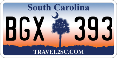 SC license plate BGX393