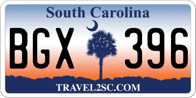 SC license plate BGX396