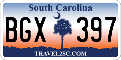 SC license plate BGX397