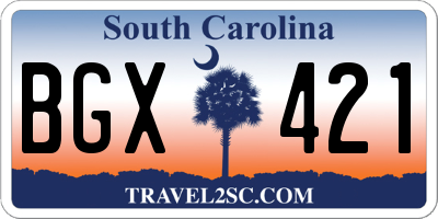 SC license plate BGX421