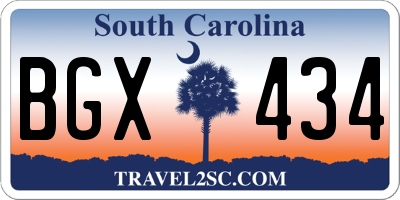 SC license plate BGX434