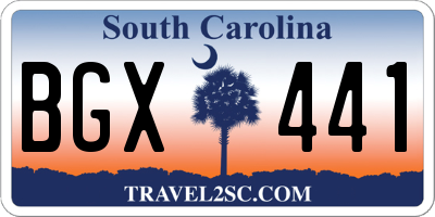 SC license plate BGX441