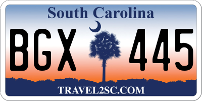 SC license plate BGX445