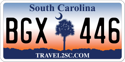 SC license plate BGX446