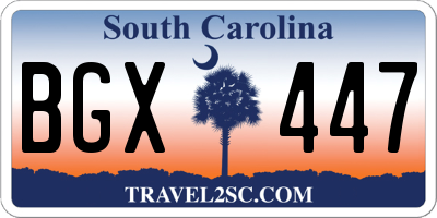 SC license plate BGX447