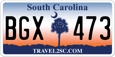 SC license plate BGX473