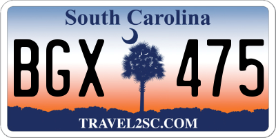 SC license plate BGX475