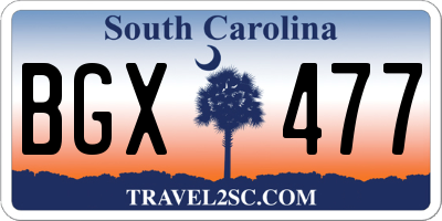 SC license plate BGX477