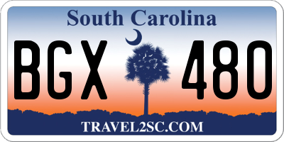SC license plate BGX480