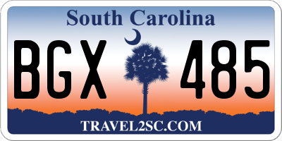 SC license plate BGX485