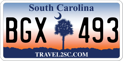 SC license plate BGX493