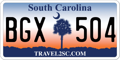SC license plate BGX504
