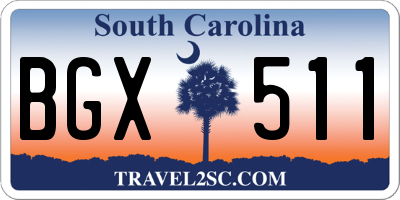 SC license plate BGX511