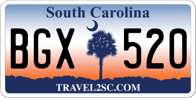 SC license plate BGX520