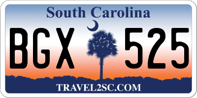 SC license plate BGX525