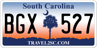 SC license plate BGX527