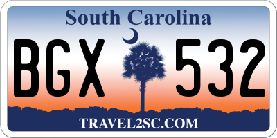 SC license plate BGX532