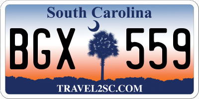 SC license plate BGX559