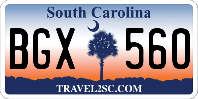 SC license plate BGX560